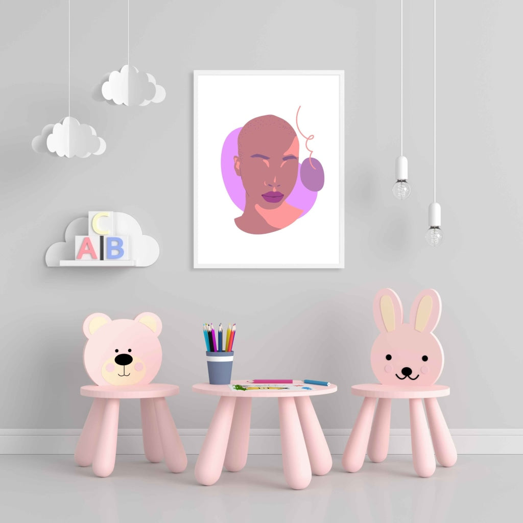 Abstract Portrait Art Frame For Wall Decor- Funkydecors Xs / White Posters Prints &amp; Visual Artwork