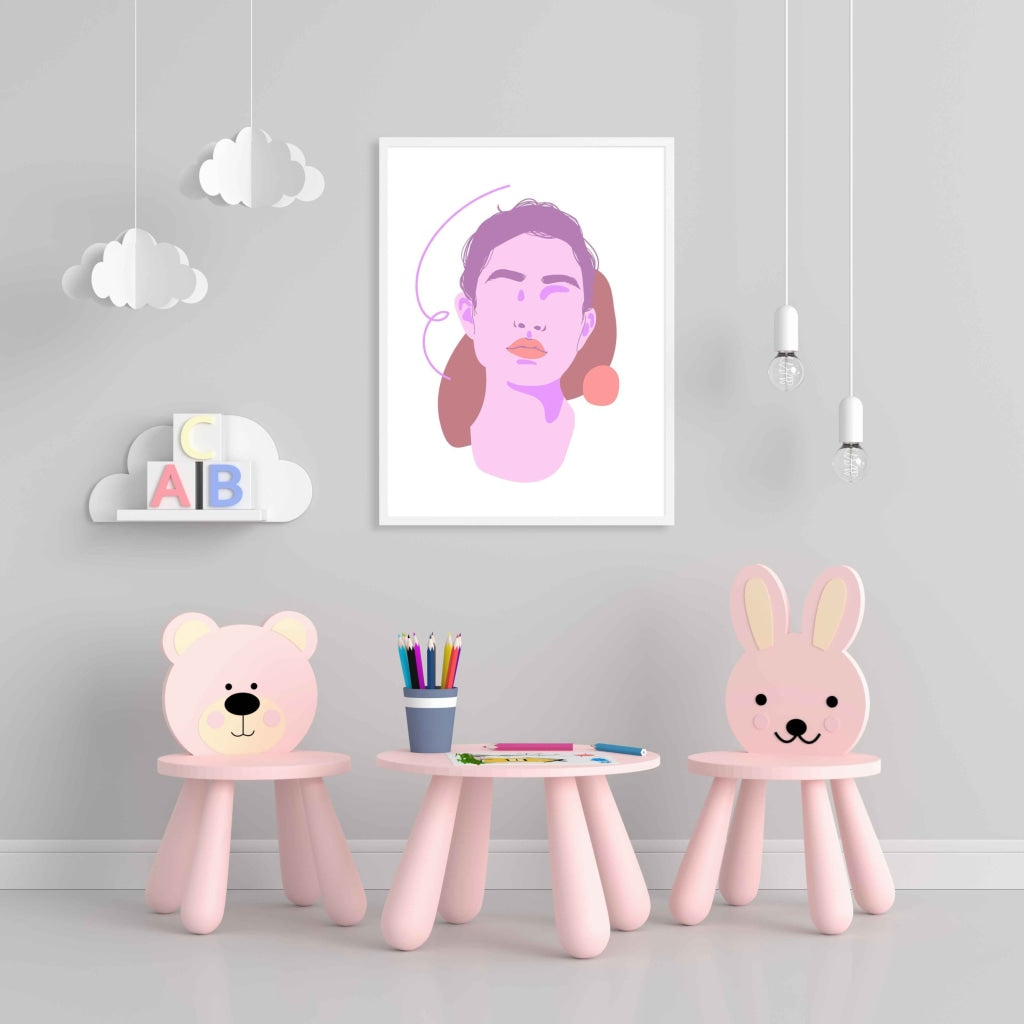 Abstract Portrait Art Frame For Wall Decor- Funkydecors Xs / White Posters Prints &amp; Visual Artwork