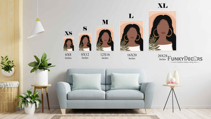 Abstract Vintage Girl Portrait Art Frame For Wall Decor- Funkydecors Posters Prints & Visual Artwork