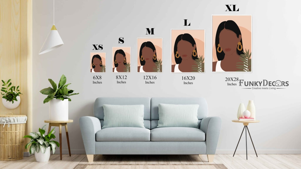 Abstract Vintage Girl Portrait Art Frame For Wall Decor- Funkydecors Posters Prints & Visual Artwork
