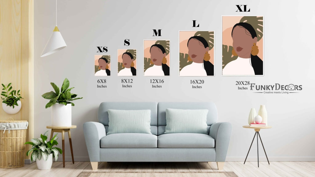 Abstract Vintage Girl Portrait Art Frame For Wall Decor- Funkydecors Posters Prints & Visual Artwork