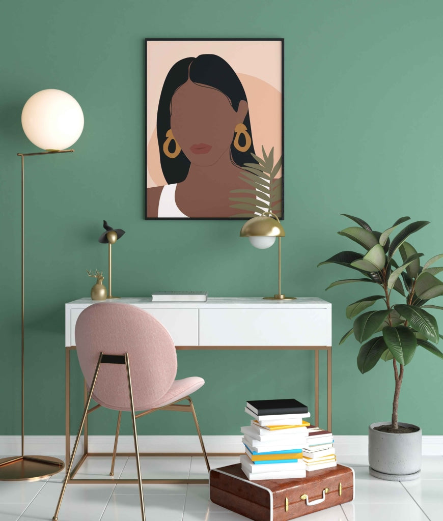 Abstract Vintage Girl Portrait Art Frame For Wall Decor- Funkydecors Xs / Black Posters Prints &