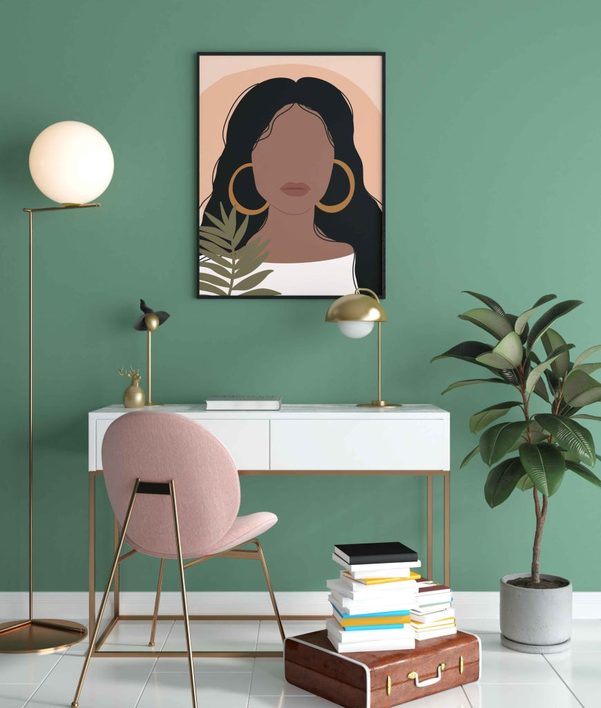 Abstract Vintage Girl Portrait Art Frame For Wall Decor- Funkydecors Xs / Black Posters Prints &