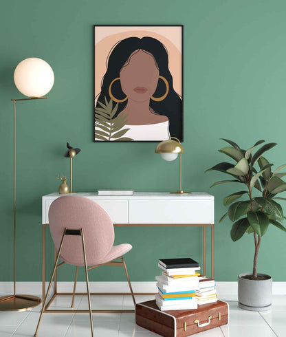 Abstract Vintage Girl Portrait Art Frame For Wall Decor- Funkydecors Xs / Black Posters Prints &
