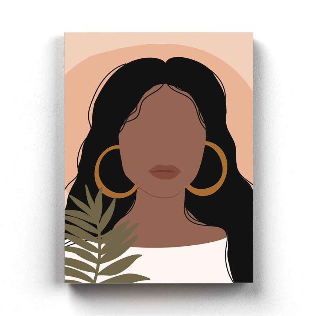 Abstract Vintage Girl Portrait Art Frame For Wall Decor- Funkydecors Xs / Canvas Posters Prints &
