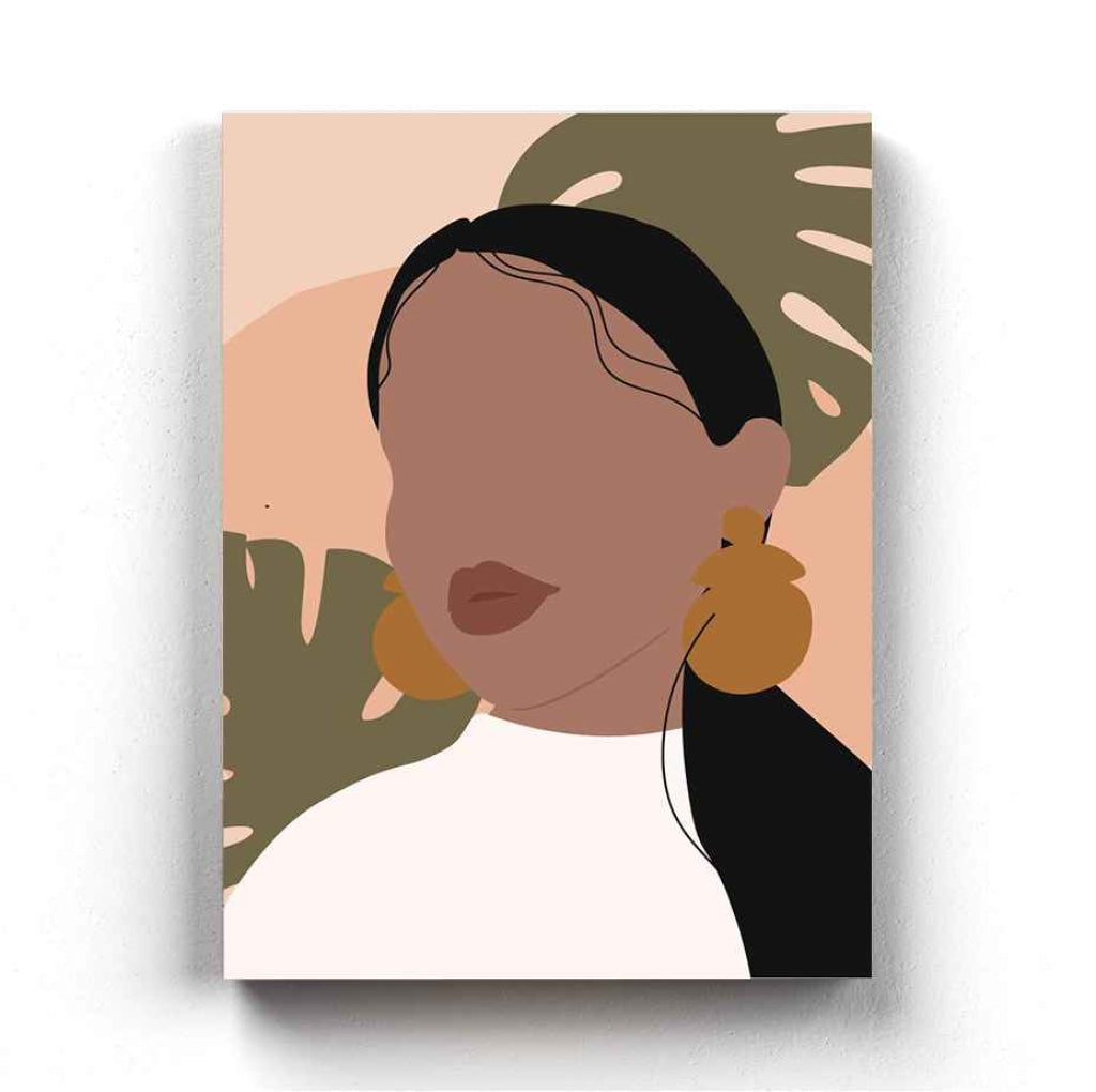 Abstract Vintage Girl Portrait Art Frame For Wall Decor- Funkydecors Xs / Canvas Posters Prints &