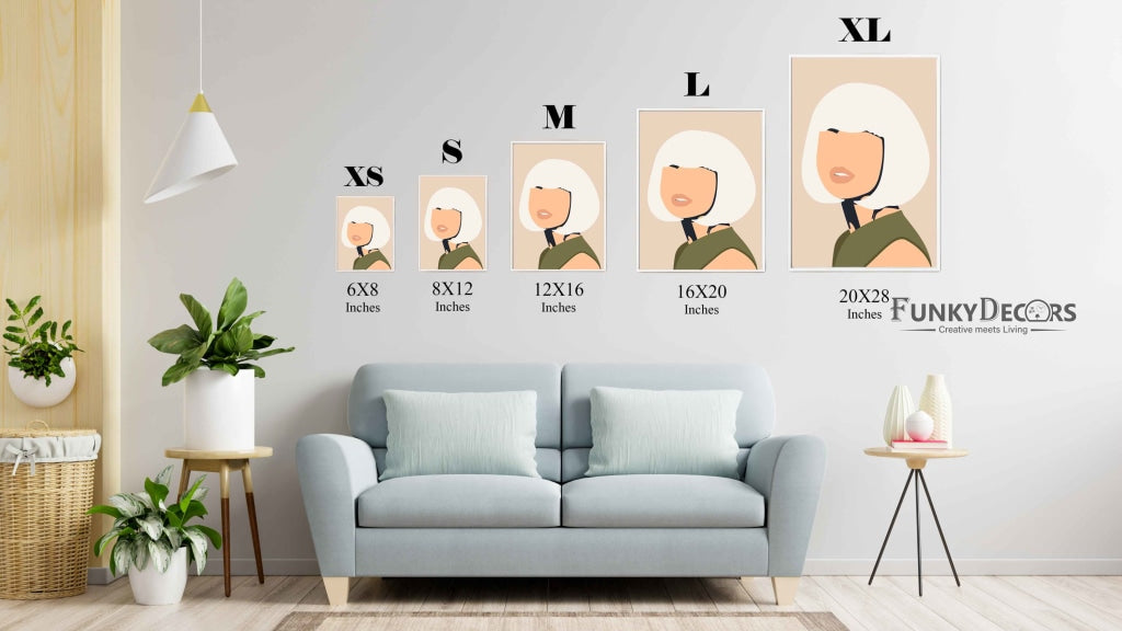 Abstract White Hair Women Portrait Art Frame For Wall Decor- Funkydecors Posters Prints & Visual
