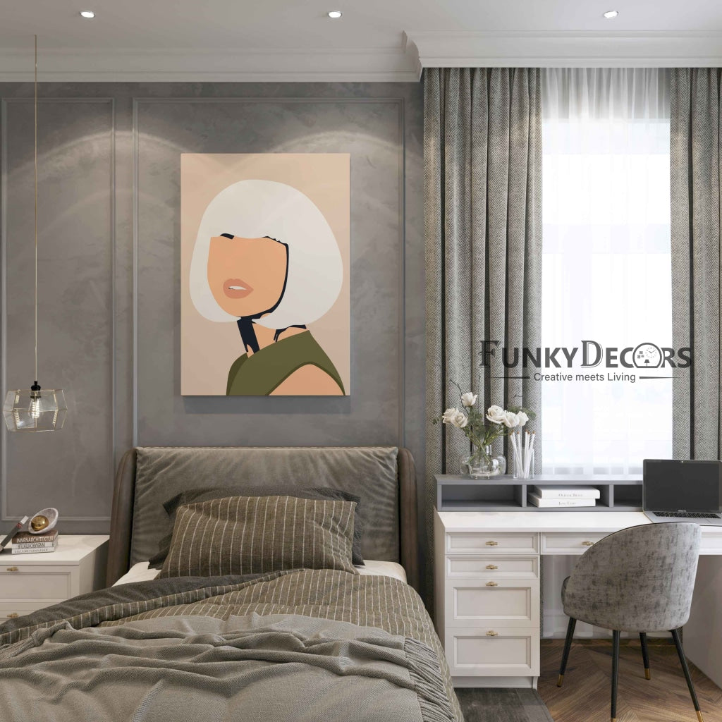 Abstract White Hair Women Portrait Art Frame For Wall Decor- Funkydecors Posters Prints &amp; Visual