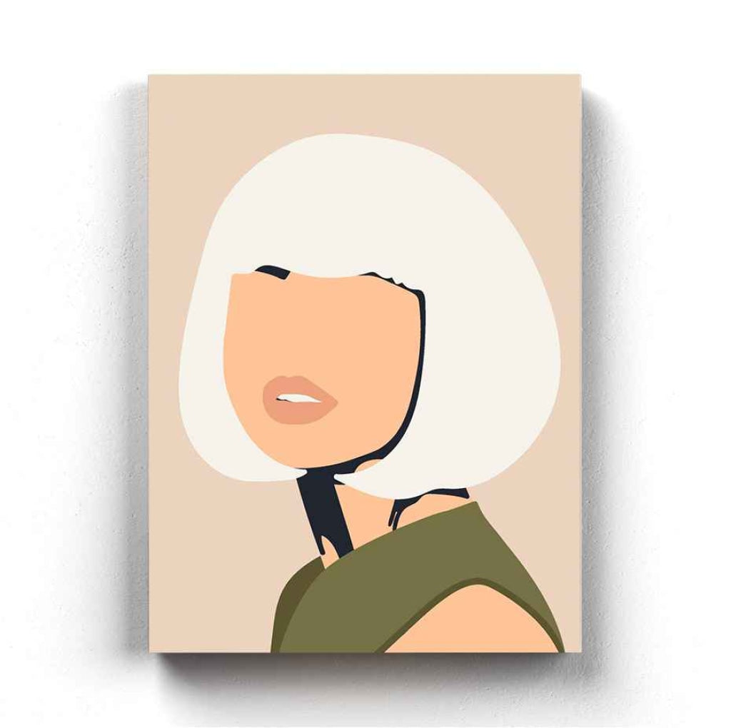 Abstract White Hair Women Portrait Art Frame For Wall Decor- Funkydecors Xs / Canvas Posters Prints