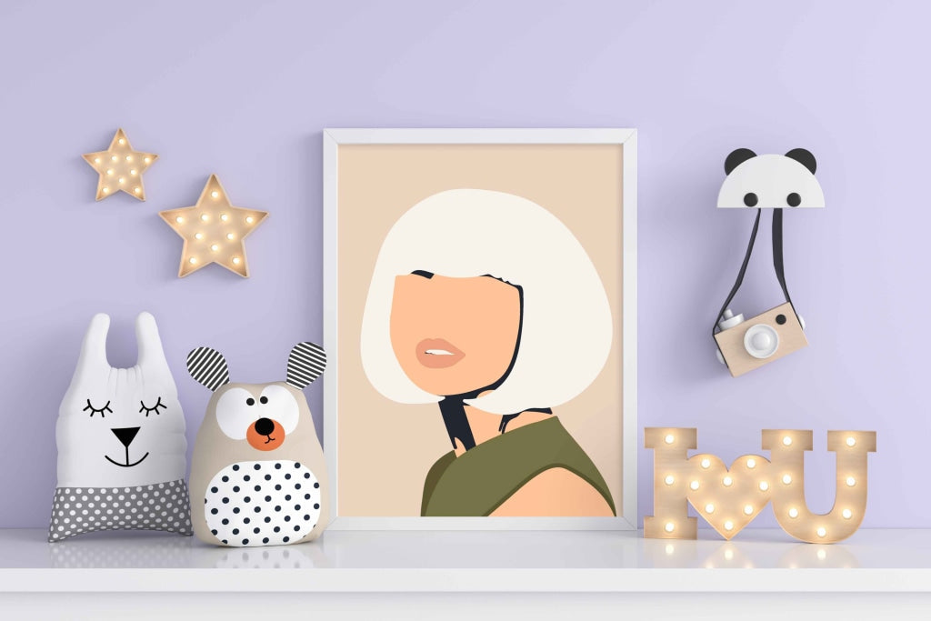 Abstract White Hair Women Portrait Art Frame For Wall Decor- Funkydecors Xs / Posters Prints &amp;