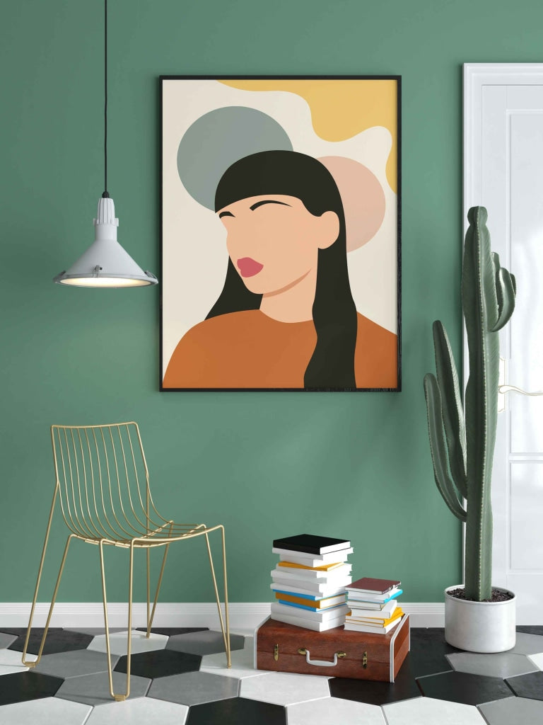 Abstract Women Portrait Art Frame For Wall Decor- Funkydecors Xs / Black Posters Prints & Visual