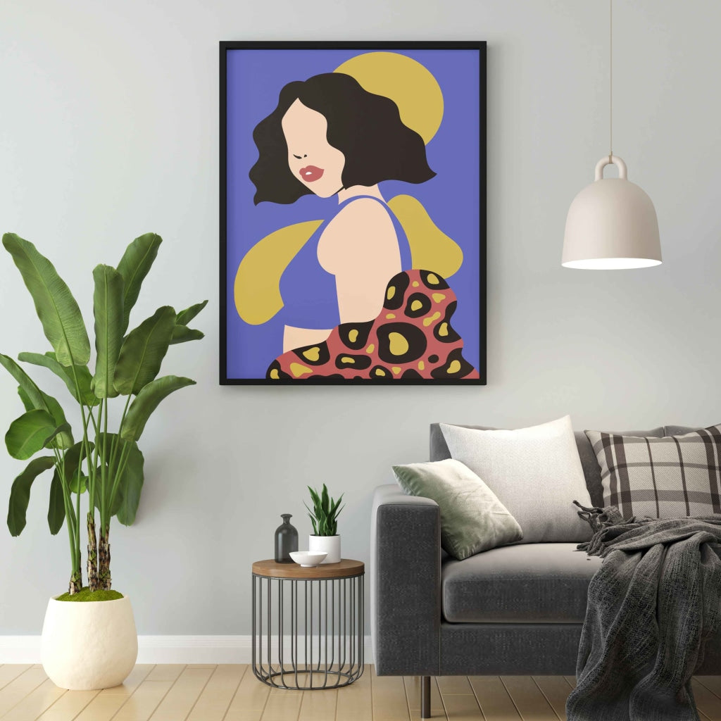 Abstract Women Portrait Art Frame For Wall Decor- Funkydecors Xs / Black Posters Prints & Visual