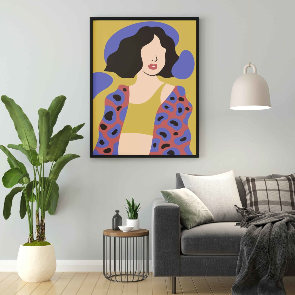 Abstract Women Portrait Art Frame For Wall Decor- Funkydecors Xs / Black Posters Prints & Visual