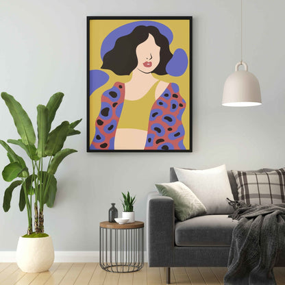 Abstract Women Portrait Art Frame For Wall Decor- Funkydecors Xs / Black Posters Prints & Visual
