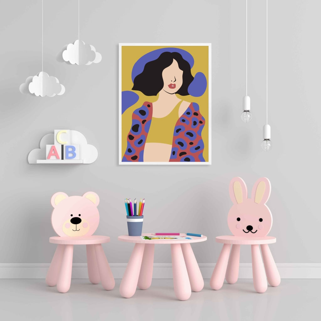 Abstract Women Portrait Art Frame For Wall Decor- Funkydecors Xs / White Posters Prints & Visual