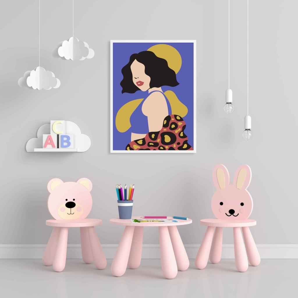 Abstract Women Portrait Art Frame For Wall Decor- Funkydecors Xs / White Posters Prints & Visual