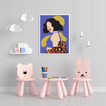 Abstract Women Portrait Art Frame For Wall Decor- Funkydecors Xs / White Posters Prints & Visual