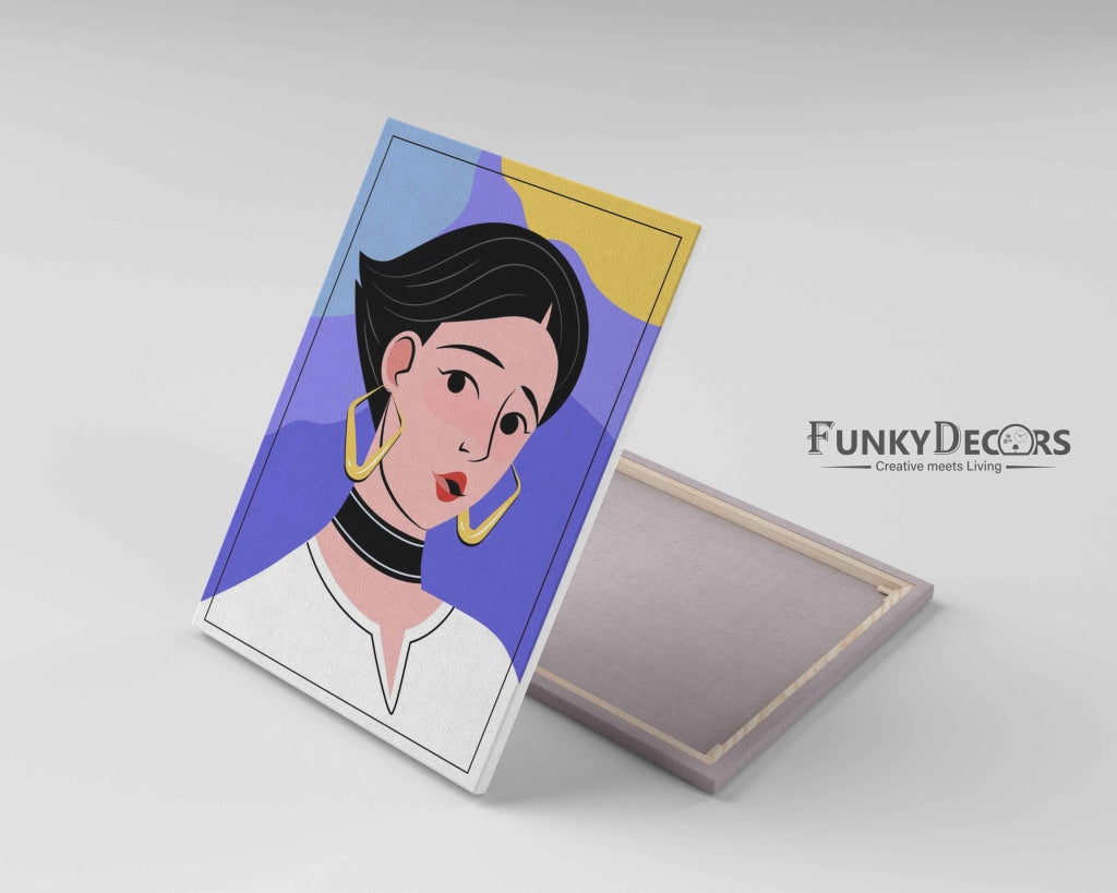Adorable Women Portrait Art Frame For Wall Decor- Funkydecors Posters Prints & Visual Artwork