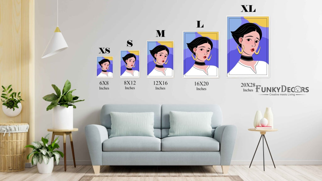 Adorable Women Portrait Art Frame For Wall Decor- Funkydecors Posters Prints & Visual Artwork