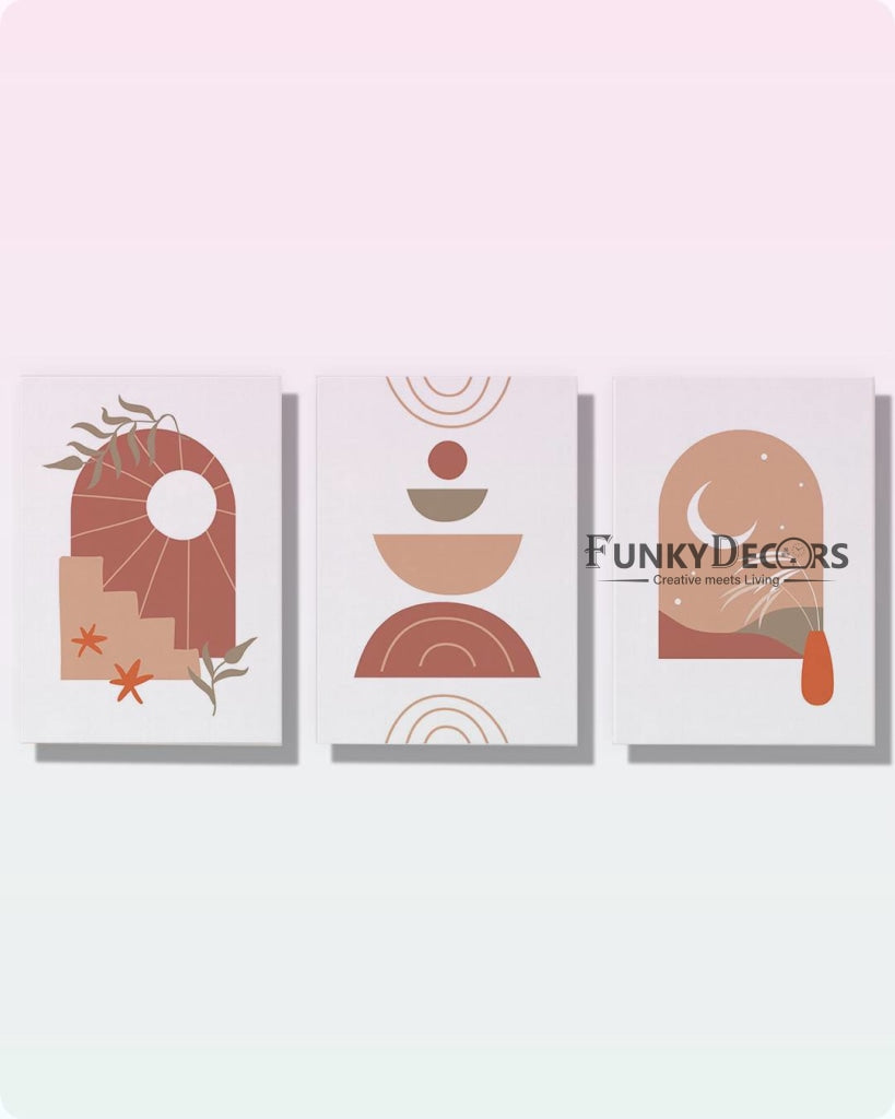 Aesthetic Abstract 3 Panels Art Frame For Wall Decor- Funkydecors Posters Prints &amp; Visual Artwork