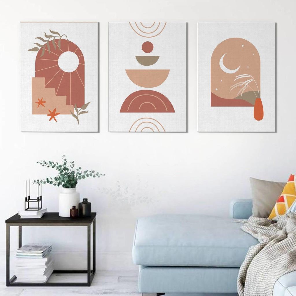Aesthetic Abstract 3 Panels Art Frame For Wall Decor- Funkydecors Xs / Canvas Posters Prints &amp;