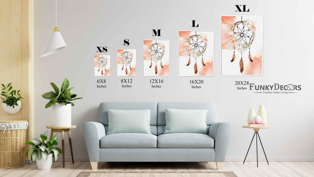 Aesthetic Dream Catcher Design Portrait Art Frame For Wall Decor- Funkydecors Posters Prints &