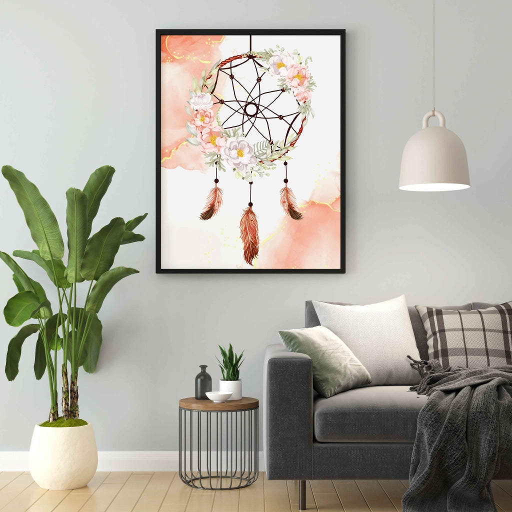 Aesthetic Dream Catcher Design Portrait Art Frame For Wall Decor- Funkydecors Xs / Black Posters