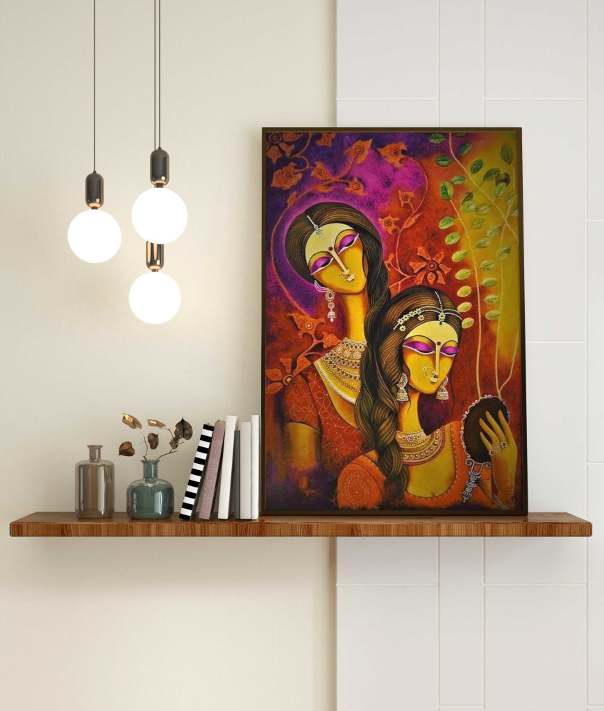 Aesthetic Indian Art Frame For Wall Decor- Funkydecors Xs / Black Posters Prints &amp; Visual Artwork