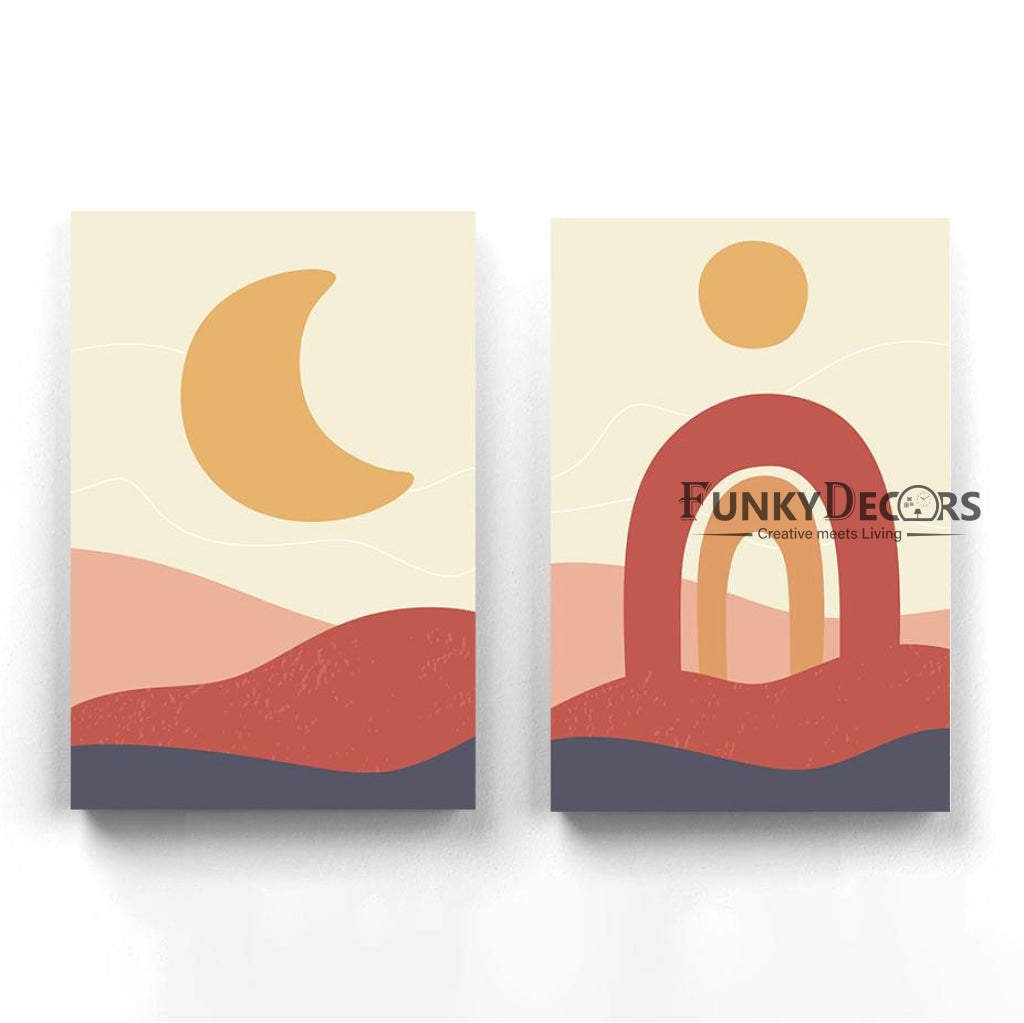 Aesthetic Minimal 2 Panels Art Frame For Wall Decor- Funkydecors Posters Prints & Visual Artwork