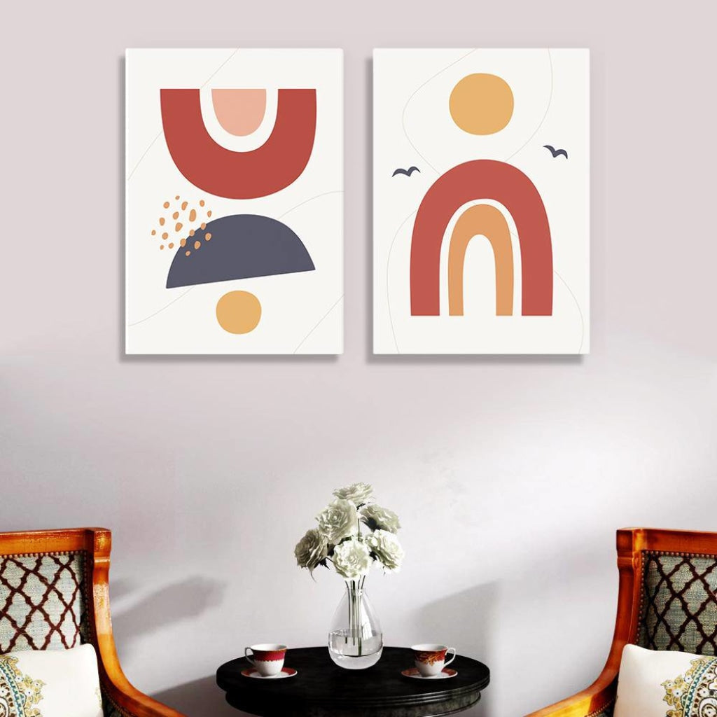 Aesthetic Minimal 2 Panels Art Frame For Wall Decor- Funkydecors Xs / Canvas Posters Prints &amp; Visual