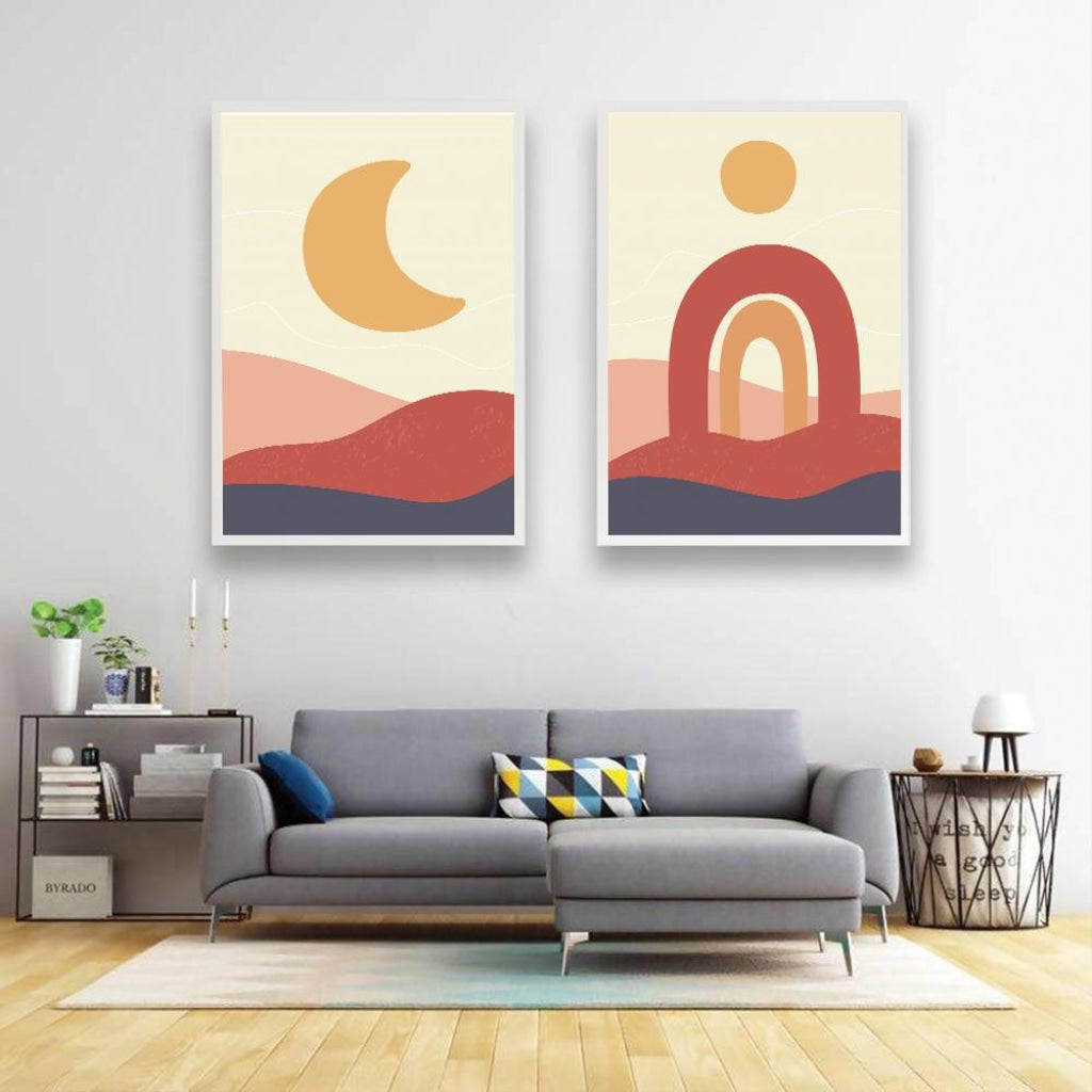 Aesthetic Minimal 2 Panels Art Frame For Wall Decor- Funkydecors Xs / White Posters Prints &amp; Visual