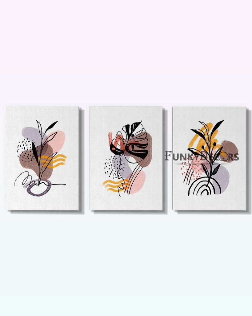 Aesthetic Minimal 3 Panels Art Frame For Wall Decor- Funkydecors Posters Prints &amp; Visual Artwork