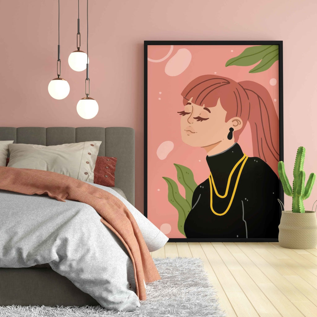 Aesthetic Women Portrait Art Frame For Wall Decor- Funkydecors Xs / Black Posters Prints & Visual