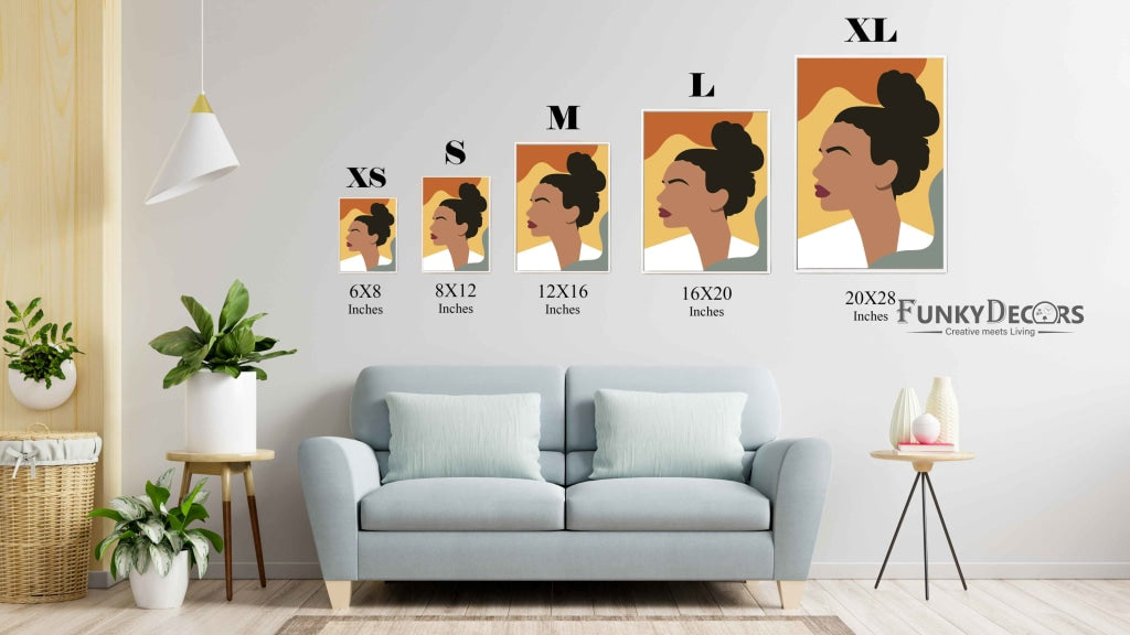 African Women With High Bun Portrait Art Frame For Wall Decor- Funkydecors Posters Prints & Visual