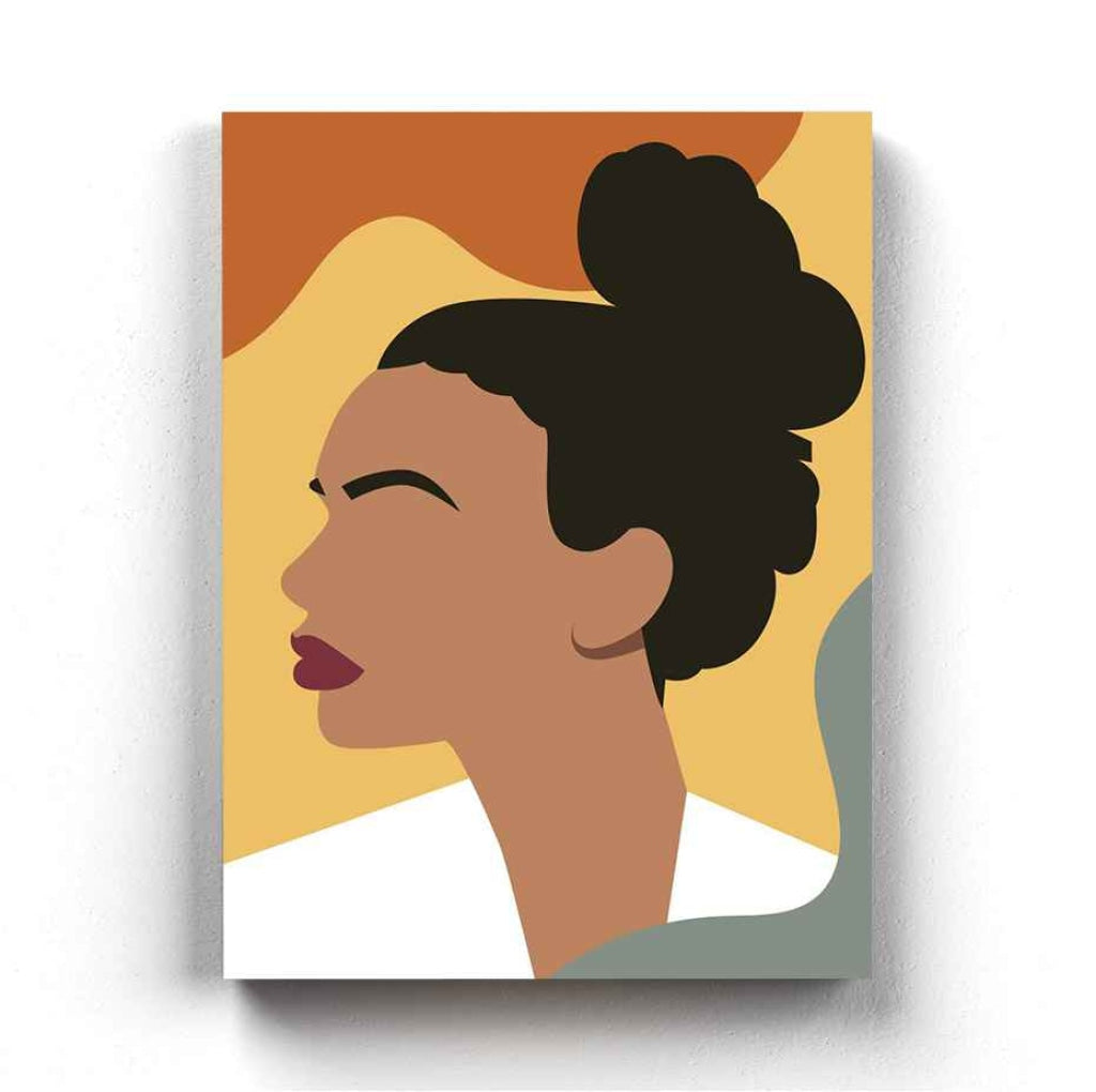 African Women With High Bun Portrait Art Frame For Wall Decor- Funkydecors Xs / Canvas Posters
