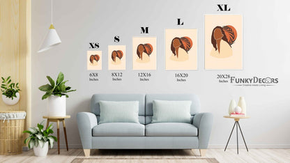 African Women With Palm Leaves Boho Art Frame For Wall Decor- Funkydecors Posters Prints & Visual