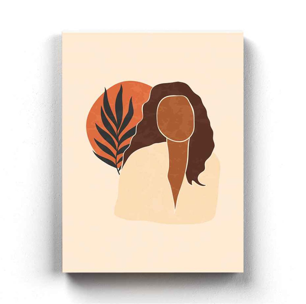 African Women With Palm Leaves Boho Art Frame For Wall Decor- Funkydecors Xs / Canvas Posters Prints
