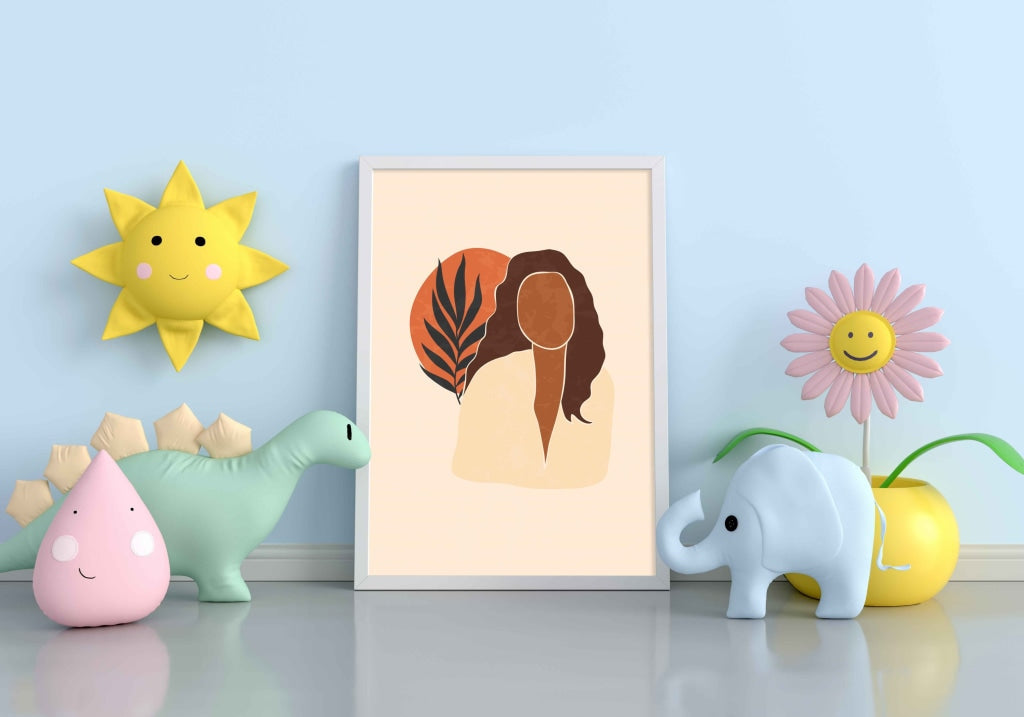 African Women With Palm Leaves Boho Art Frame For Wall Decor- Funkydecors Xs / White Posters Prints