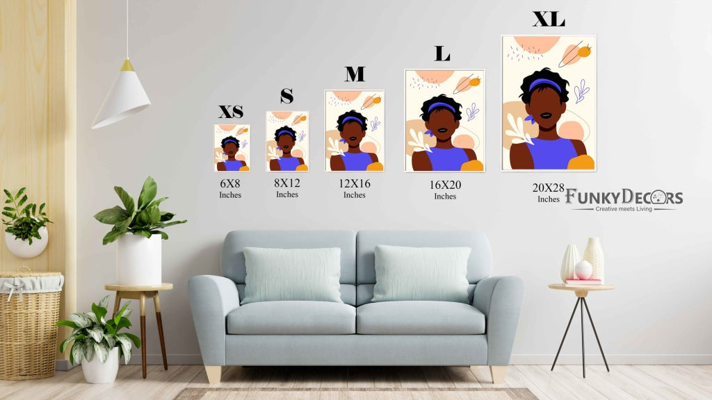 Afro Brown Tone Girl Portrait Art Frame For Wall Decor- Funkydecors Posters Prints & Visual Artwork