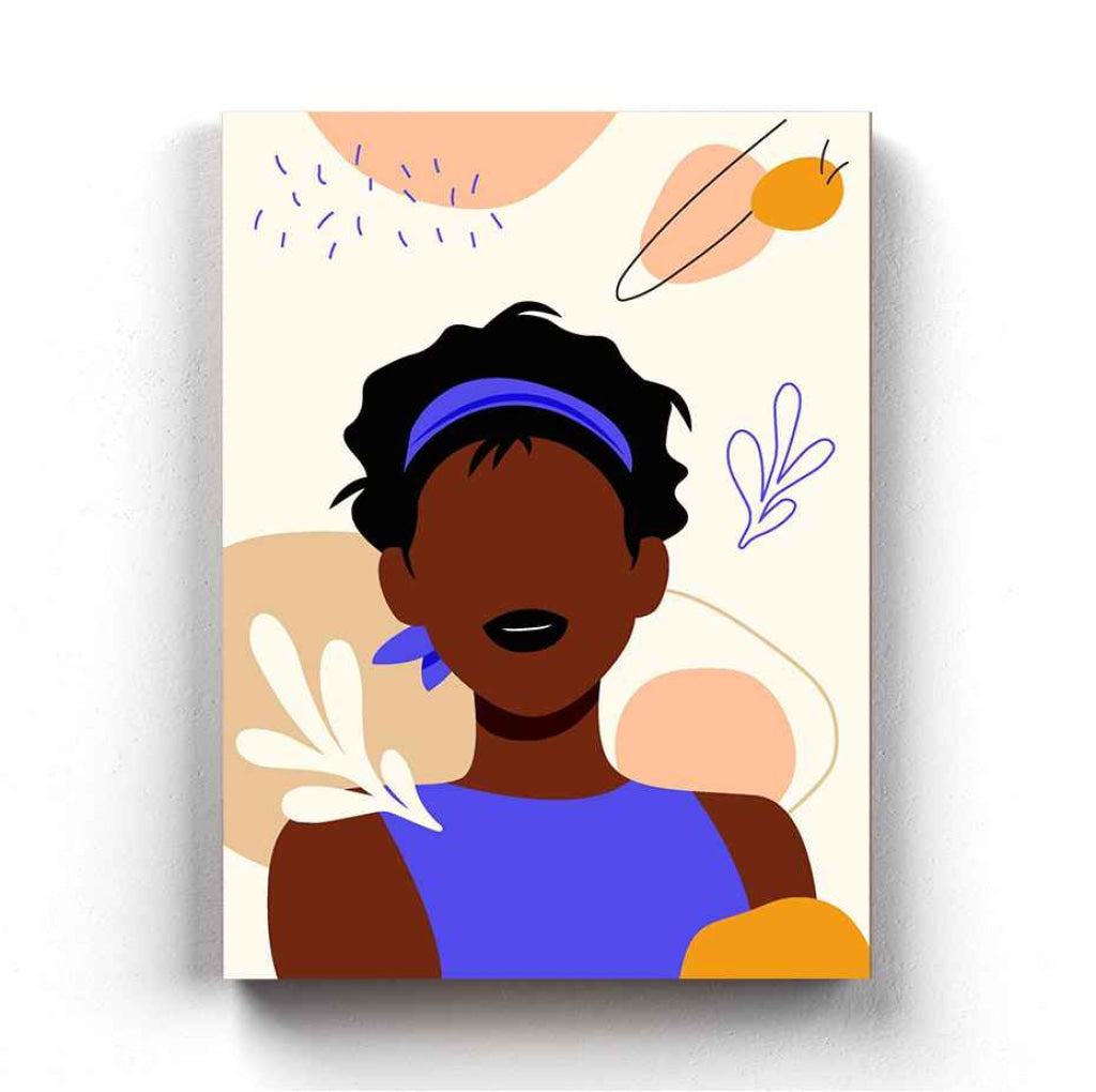 Afro Brown Tone Girl Portrait Art Frame For Wall Decor- Funkydecors Xs / Canvas Posters Prints &