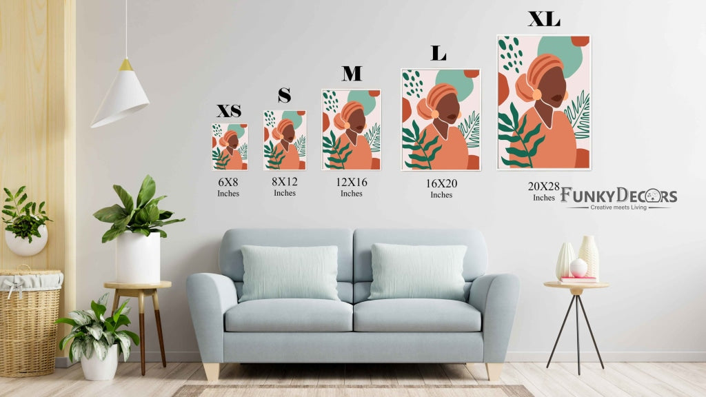 Afro Nature Love Women Portrait Art Frame For Wall Decor- Funkydecors Posters Prints & Visual