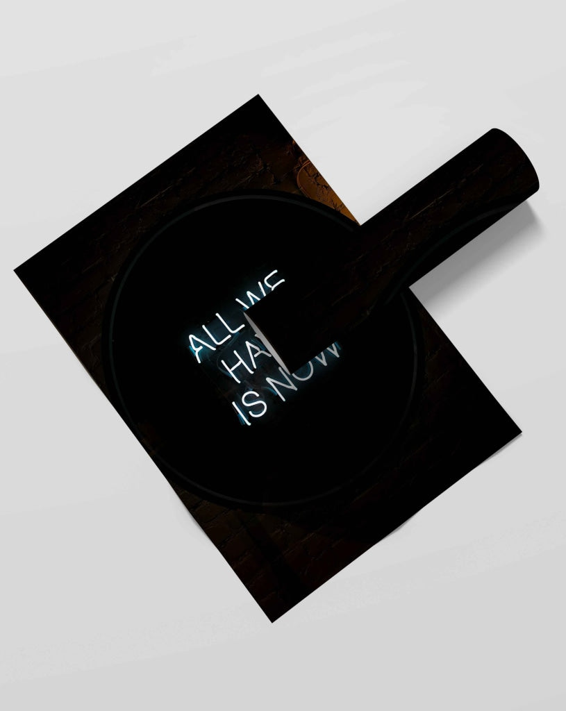 All We Have Is Now - Motivational Quotes Art Frame For Wall Decor- Funkydecors Xs / Roll Posters