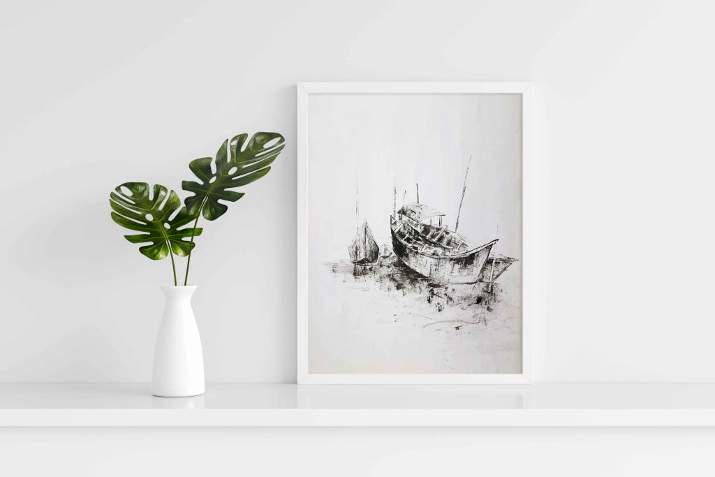An Old Look - Achromatic Art Frame For Wall Decor- Funkydecors Xs / White Posters Prints &amp; Visual
