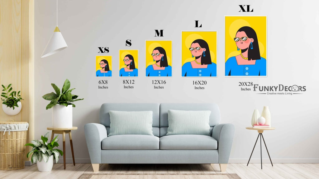 Artistic Design Women Portrait Art Frame For Wall Decor- Funkydecors Posters Prints & Visual Artwork