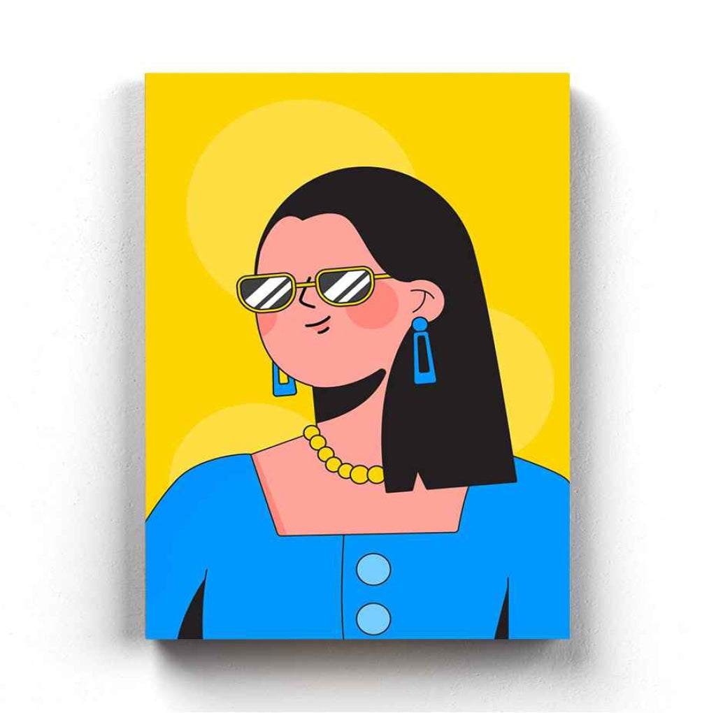 Artistic Design Women Portrait Art Frame For Wall Decor- Funkydecors Xs / Canvas Posters Prints &