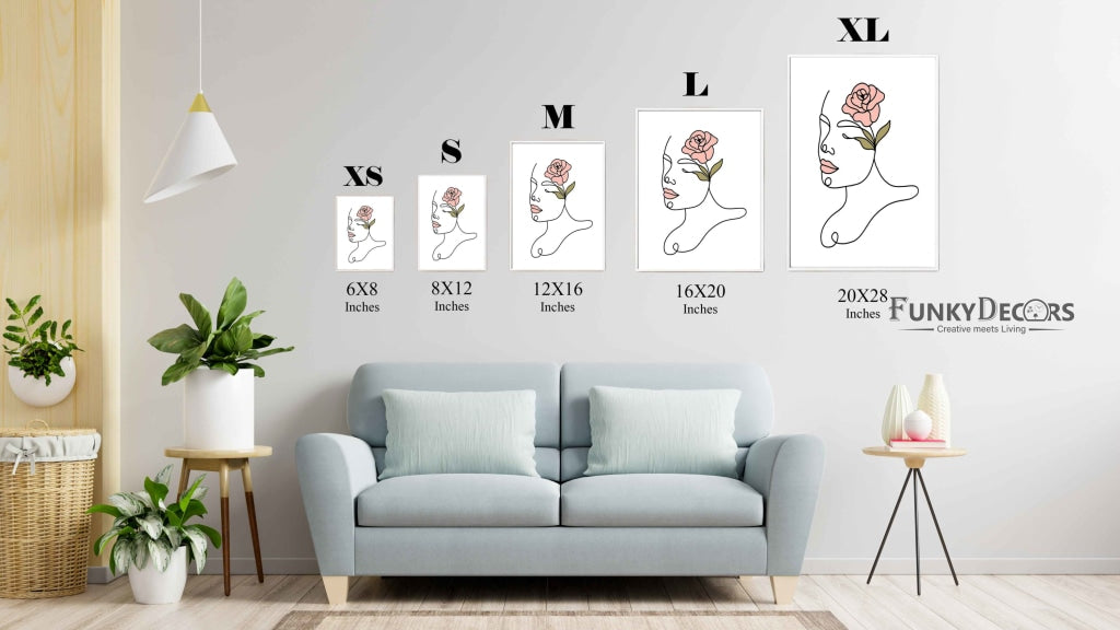 Artistic Line Art Frame For Wall Decor- Funkydecors Posters Prints &amp; Visual Artwork