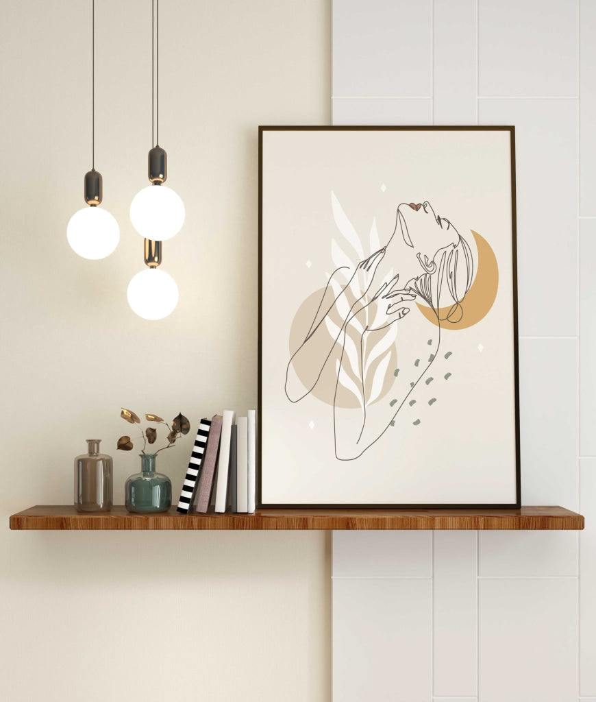 Artistic Line Art Frame For Wall Decor- Funkydecors Xs / Black Posters Prints &amp; Visual Artwork