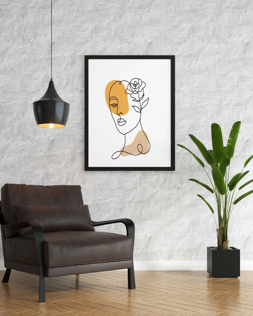 Artistic Line Art Frame For Wall Decor- Funkydecors Xs / Black Posters Prints &amp; Visual Artwork