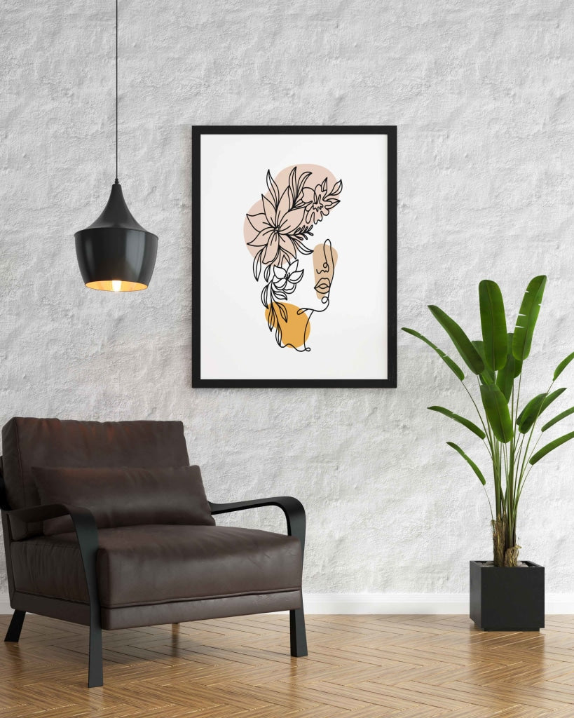 Artistic Line Art Frame For Wall Decor- Funkydecors Xs / Black Posters Prints &amp; Visual Artwork
