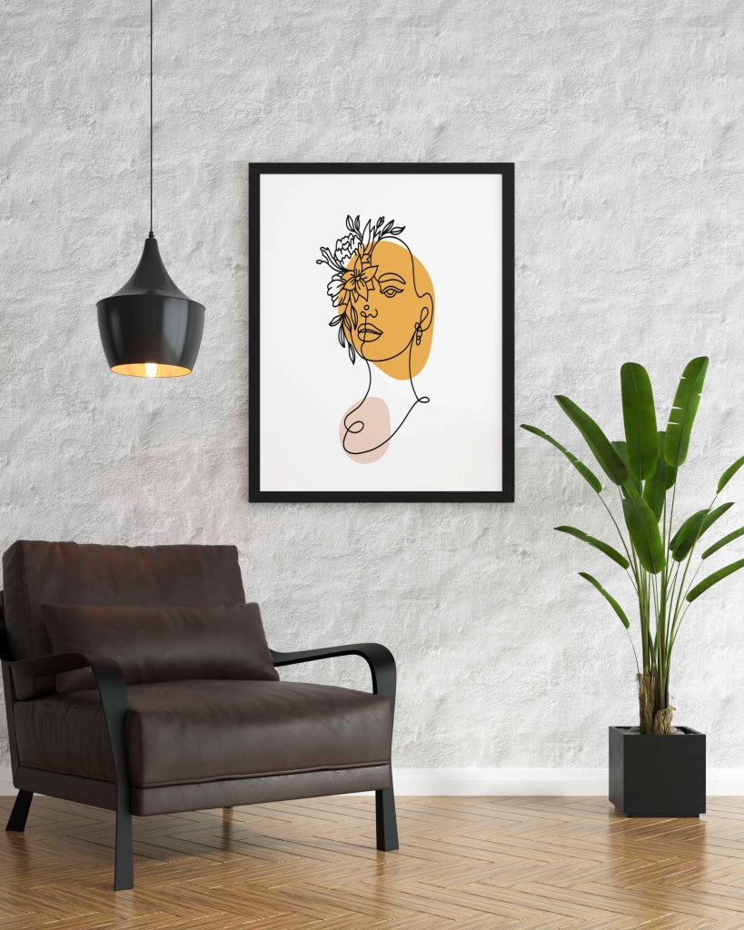 Artistic Line Art Frame For Wall Decor- Funkydecors Xs / Black Posters Prints &amp; Visual Artwork